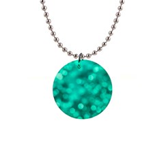 Light Reflections Abstract No9 Turquoise 1  Button Necklace by DimitriosArt