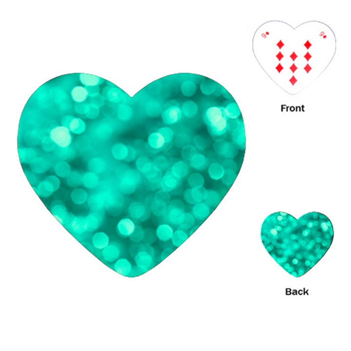 Light Reflections Abstract No9 Turquoise Playing Cards Single Design (Heart)