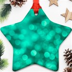 Light Reflections Abstract No9 Turquoise Star Ornament (Two Sides) Front