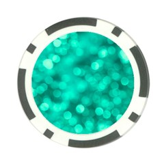 Light Reflections Abstract No9 Turquoise Poker Chip Card Guard by DimitriosArt