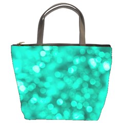 Light Reflections Abstract No9 Turquoise Bucket Bag by DimitriosArt