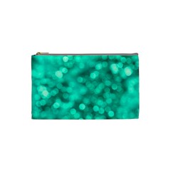 Light Reflections Abstract No9 Turquoise Cosmetic Bag (small) by DimitriosArt