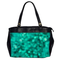 Light Reflections Abstract No9 Turquoise Oversize Office Handbag by DimitriosArt