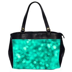 Light Reflections Abstract No9 Turquoise Oversize Office Handbag (2 Sides) by DimitriosArt