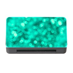 Light Reflections Abstract No9 Turquoise Memory Card Reader With Cf by DimitriosArt