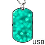 Light Reflections Abstract No9 Turquoise Dog Tag USB Flash (One Side) Front