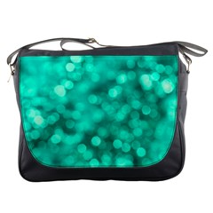 Light Reflections Abstract No9 Turquoise Messenger Bag by DimitriosArt