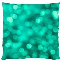 Light Reflections Abstract No9 Turquoise Large Cushion Case (one Side) by DimitriosArt