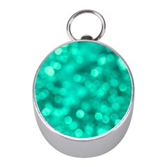 Light Reflections Abstract No9 Turquoise Mini Silver Compasses by DimitriosArt