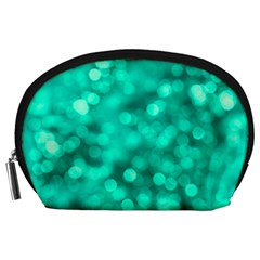 Light Reflections Abstract No9 Turquoise Accessory Pouch (large) by DimitriosArt