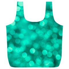 Light Reflections Abstract No9 Turquoise Full Print Recycle Bag (xxl) by DimitriosArt