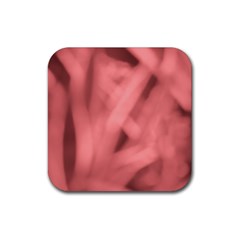 Red Flames Abstract No2 Rubber Coaster (square) by DimitriosArt