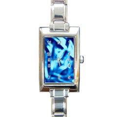 Blue Abstract 2 Rectangle Italian Charm Watch by DimitriosArt