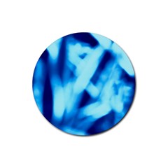 Blue Abstract 2 Rubber Coaster (round) by DimitriosArt