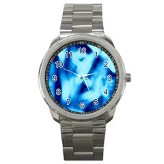 Blue Abstract 2 Sport Metal Watch by DimitriosArt