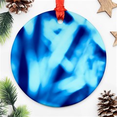 Blue Abstract 2 Round Ornament (two Sides) by DimitriosArt