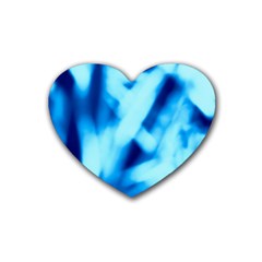 Blue Abstract 2 Rubber Heart Coaster (4 Pack) by DimitriosArt