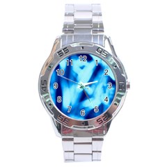 Blue Abstract 2 Stainless Steel Analogue Watch by DimitriosArt