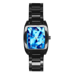 Blue Abstract 2 Stainless Steel Barrel Watch by DimitriosArt