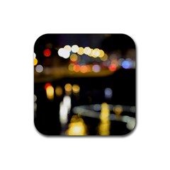 City Lights Rubber Coaster (square) by DimitriosArt