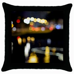 City Lights Throw Pillow Case (black) by DimitriosArt