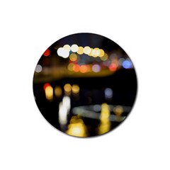 City Lights Rubber Round Coaster (4 Pack) by DimitriosArt