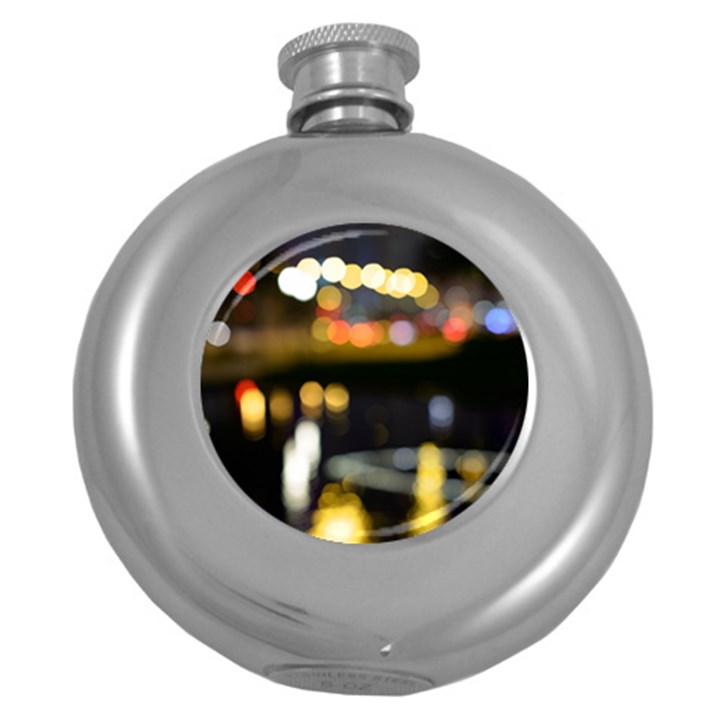 City Lights Round Hip Flask (5 oz)