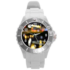 City Lights Round Plastic Sport Watch (l) by DimitriosArt