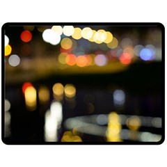 City Lights Double Sided Fleece Blanket (large)  by DimitriosArt