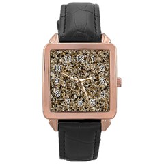 Universe Pattern Rose Gold Leather Watch  by DimitriosArt