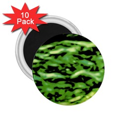 Green  Waves Abstract Series No11 2 25  Magnets (10 Pack)  by DimitriosArt