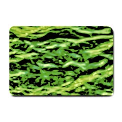 Green  Waves Abstract Series No11 Small Doormat  by DimitriosArt