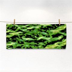 Green  Waves Abstract Series No11 Hand Towel by DimitriosArt