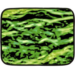 Green  Waves Abstract Series No11 Fleece Blanket (mini) by DimitriosArt