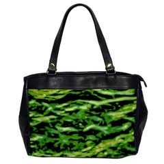 Green  Waves Abstract Series No11 Oversize Office Handbag by DimitriosArt