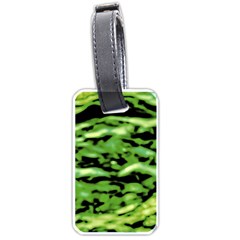 Green  Waves Abstract Series No11 Luggage Tag (one Side) by DimitriosArt