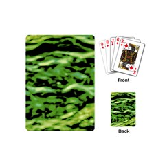 Green  Waves Abstract Series No11 Playing Cards Single Design (mini) by DimitriosArt