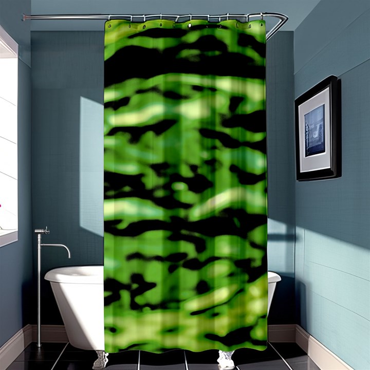 Green  Waves Abstract Series No11 Shower Curtain 36  x 72  (Stall) 