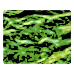 Green  Waves Abstract Series No11 Double Sided Flano Blanket (large)  by DimitriosArt