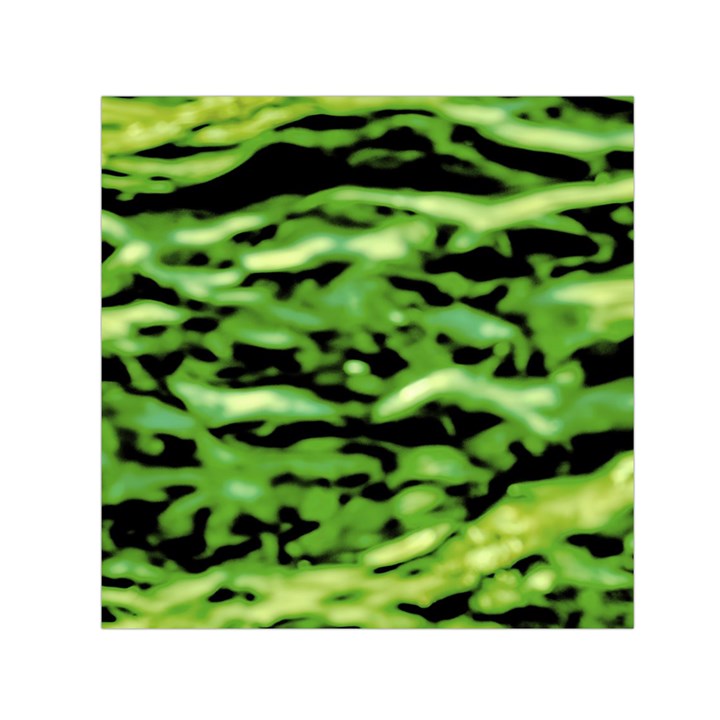 Green  Waves Abstract Series No11 Small Satin Scarf (Square)