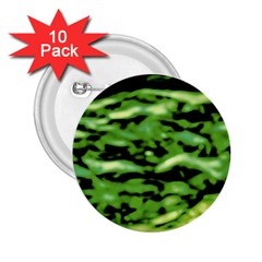 Green  Waves Abstract Series No11 2 25  Buttons (10 Pack)  by DimitriosArt