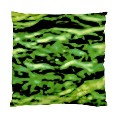 Green  Waves Abstract Series No11 Standard Cushion Case (one Side) by DimitriosArt