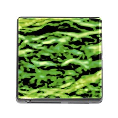 Green  Waves Abstract Series No11 Memory Card Reader (square 5 Slot)