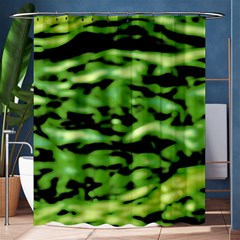 Green  Waves Abstract Series No11 Shower Curtain 60  X 72  (medium)  by DimitriosArt