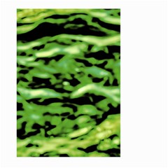 Green  Waves Abstract Series No11 Large Garden Flag (two Sides) by DimitriosArt