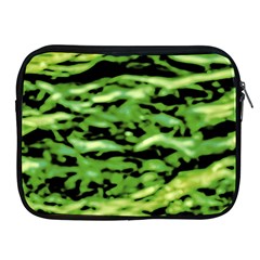 Green  Waves Abstract Series No11 Apple Ipad 2/3/4 Zipper Cases by DimitriosArt