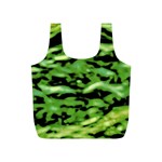 Green  Waves Abstract Series No11 Full Print Recycle Bag (S) Front