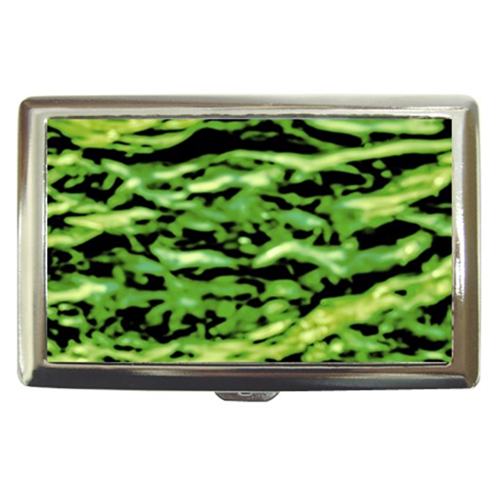 Green  Waves Abstract Series No11 Cigarette Money Case