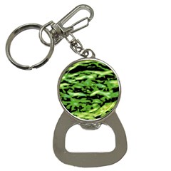 Green  Waves Abstract Series No11 Bottle Opener Key Chain by DimitriosArt