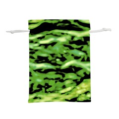 Green  Waves Abstract Series No11 Lightweight Drawstring Pouch (l) by DimitriosArt